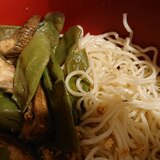 モロッコインゲンとナスのそうめん